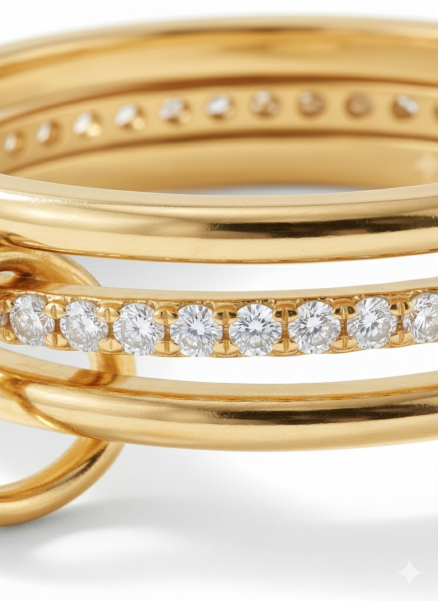 ANEL HEART - PRATA DOURADA