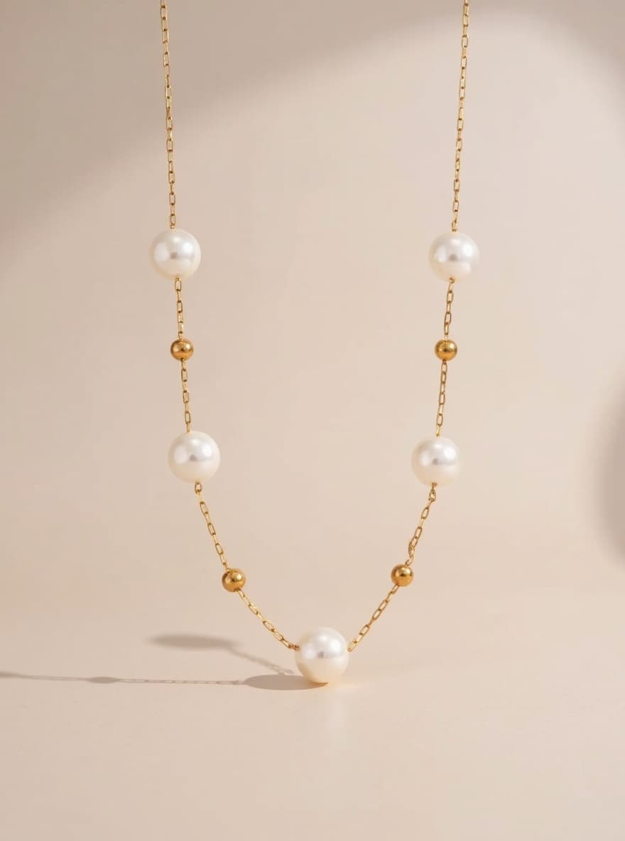 Collana di perle classiche | Placcata oro 
