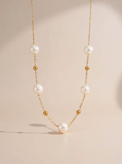 Collana di perle classiche | Placcata oro 