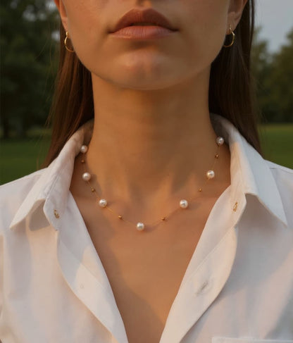 Collana di perle classiche | Placcata oro 
