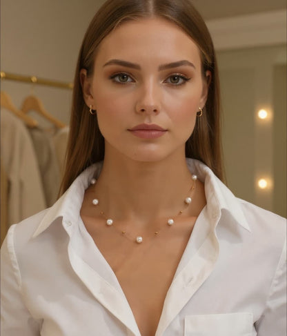 Collana di perle classiche | Placcata oro 