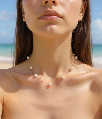 Collana di perle classiche | Placcata oro 