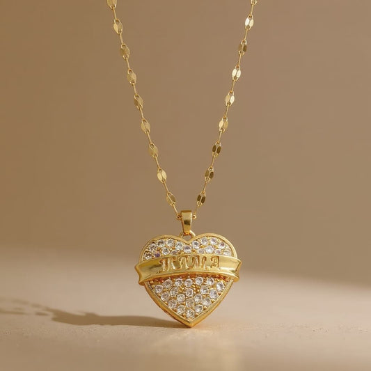 Collana a cuore - Placcata oro | Zirconia