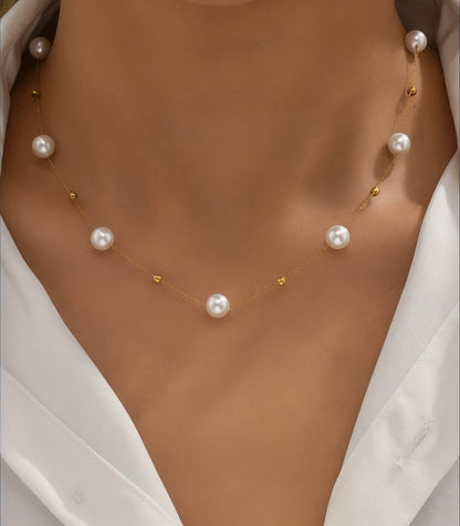 Collana di perle classiche | Placcata oro 