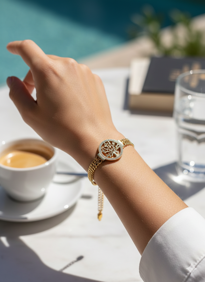 PULSEIRA LIFE BRILLIANCE | ACABAMENTO EM OURO