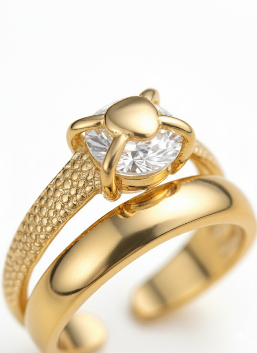 ANEL MAGESTIC | ACABAMENTO EM OURO