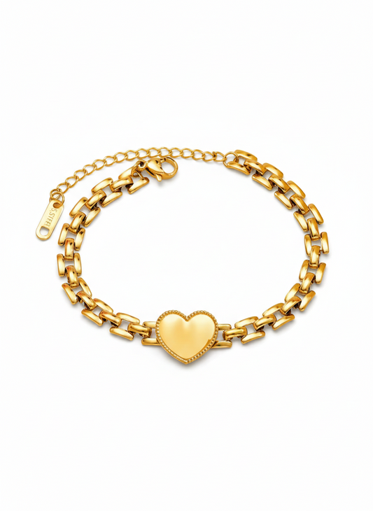 PULSEIRA LOVE LINK - ACABAMENTO EM OURO